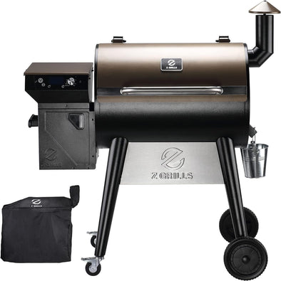 Upgrade 8 in 1 Wood Pellet Grill & Smoker for Outdoor Cooking, BBQ Grill with PID 2.0 Controller, LCD Screen, 697 Sq, Meat Probes, Rain Cover