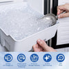 Commercial Nugget Ice Maker Machine, 66Lbs/Day, Bulit-In Freestanding under Counter Ice Machine, Self-Cleaning & 24H Timer & LCD Panel Drain Pump, Stainless Steel Ice Maker