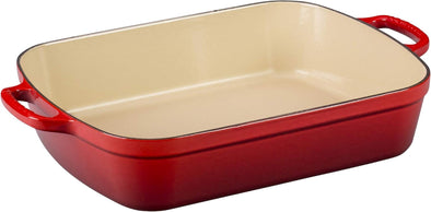 Enameled Cast Iron Signature Rectangular Roaster, 7 Qt. (12.8" X 18.7"), Cerise