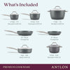 Accolade Forged Hard Anodized Nonstick Cookware Pots and Pans Set, 12 Piece - Moonstone Gray