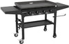 1554 36” Omnivore Griddle with Folding Side Shelves, Powder Coated Steel, Black