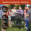 ZPG 550B2 2024 Upgrade Wood Pellet Smoker, 8 in 1 BBQ Grill with Latest PID Technology LCD Controller, Auto Temperature Control, Meat Probe, 553 Sq in Black