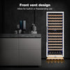 24 Inch Wine Fridge Dual Zone, 154 Bottle Wine Cooler Refrigerator with Stainless Steel and Professional Compressor, Fast Cooling Low Noise and No Fog Built-In or Freestanding