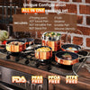 Deluxe  14PC Healthy Pots and Pan with 9H Anti-Scratch Coating, 2-Layer Non-Stick Ceramic&Pfas Free, Sensitively&Evenly Induction Cooking, Enhanced Flavor with Infrared Cookware, Dishwasher Safe