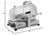 Commercial WCS250SV 10" Light Duty 3/4 HP Food Slicer, Cast Aluminum Base, 120V, 5-15 Phase Plug,Silver