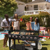 GB8003 8-Burner Propane Gas Grill with Folding Side Tables, Large Event Propane Grill with Independently Controlled Dual Systems for Outdoor BBQ Party or Backyard Cooking, Black