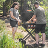 22” on the Go Scissor-Leg Griddle with Two Burners -Stainless Steel Gas Griddle with Hood, Wheels, Side Shelf –Heavy Duty Outdoor Stainless Steel Griddle for Backyard, Patio Camping –1935