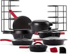 Cast Iron 23-Pc Cookware Set - 8" Skillet + Cast Iron Lid + 12"+Lid + 10" Braiser with Lid + Grill Pan + Lid + Griddle + 5-Qt Dutch Oven + Multi-Cooker + 12"+15" Pan Rack + Scraper + Handles