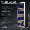 Upgraded 24 Inch Wine Cooler Refrigerator, 190 Bottles Wine Fridge with Professional Temperature Control System, Freestanding or Built-In Installation, Quiet Operation