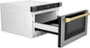 Autograph Edition 24" 1.2 Cu. Ft. Built-In Microwave Drawer with a Traditional Handle in Stainless Steel and Gold Accents