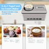 2.2-Quart Ice Cream Maker with Compressor, No Pre-Freezing, Stainless Steel Ice Cream Maker Machine with LCD Display, Timer, 2 in 1 Ice Cream Yogurt Machine, Electric Fruit Yogurt Machine, 180W