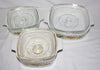 Set of 3 - Vintage 1970S " Spice O' Life" Glass 1 Quart, 1 1/2 Quart & 2 Liter Skillet Casserole Baking Dishes W/Lids