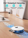 Robot Vacuum and Mop,Self-Emptying Robot Vacuum Cleaner,3500Pa Suction,Laser Navigator with Smart Mapping Robotic Vacuums,180Mins Runtime,Schedule,App Control,Ideal for Carpet/Pet Hair