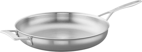 Industry 5-Ply 12.5-Inch Stainless Steel Fry Pan with Helper Handle