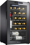 24-Bottle Compressor Wine Cooler with Upright Bottle Storage - Freestanding Wine Refrigerator with Digital Touchscreen and LED Temperature Display