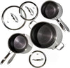 Hybrid Nonstick 6-Piece Pot Set, 2, 3, and 8-Quart Pots with Tempered Glass Lids, Stay-Cool Handles, Dishwasher Safe, Compatible with All Cooktops