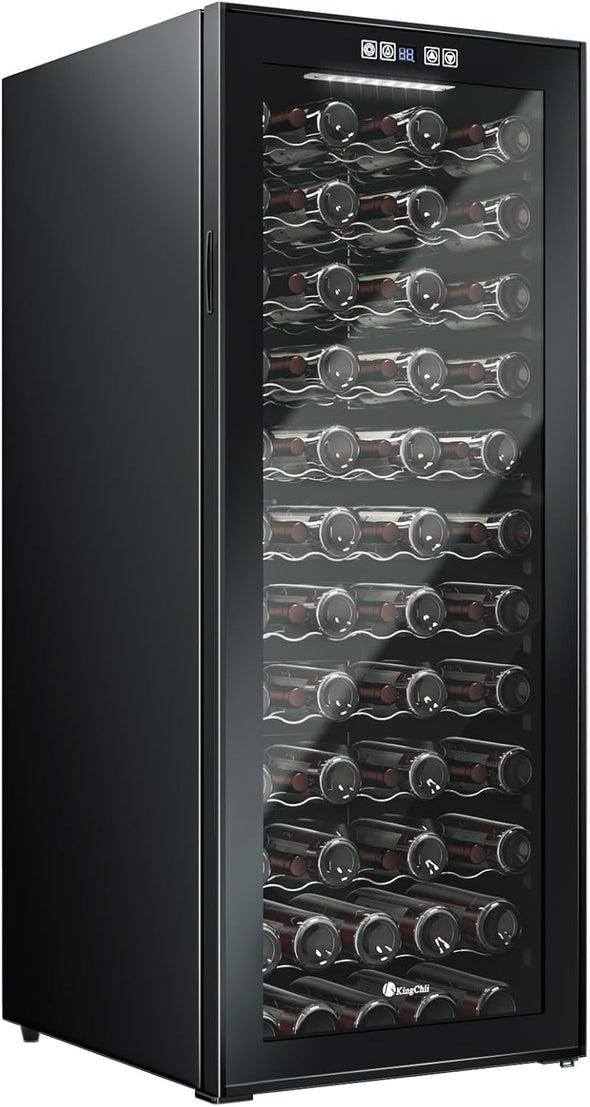 80 Bottle Wine Cooler Refrigerator - Intelligent Digital Control Wine Fridge, Low Noise Operation, Freestanding Wine Refrigerator for Kitchen and Home