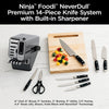 Knife Set, Knife Sharpener, Knife Block Set, Stainless Steel Knives, 14 Piece Set, Steak Knives, Chef Knives and More, Foodi Neverdull, Black, K32014​