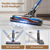 80,000PRM Cordless Vacuum Cleaners for Home, Powerful Vacuum with 2200Mah Battery up to 35 Mins Runtime, 2 Adjustable Modes and Tube Height, Detachable Parts Wireless Stick Vacuum (Sea Blue)