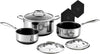 18-Piece Set - 3-Piece Mixing Bowl Set, Nonstick 6-Piece Pot Set with Lids, 6-Piece Fry Pan Set with Lids, 14-Inch Wok with Lid & 2 Silicone Trivets