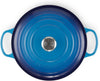 Signature Enamelled Cast Iron round Casserole Dish with Lid, 28 Cm, 6.7 Litre, Azure, 21177182202430