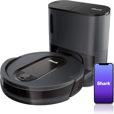 Shark EZ Robot Vacuum RV912S with Self-Empty Base, Bagless, Wifi - Dark Gray (Renewed)