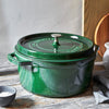 Cast Iron 7-Qt round Cocotte - Basil, Made in France