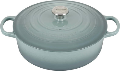 Enameled Cast Iron Signature round Wide Dutch Oven, 6.75 Qt., Sea Salt