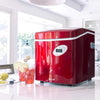 Portable Ice Maker 50 Lb. Daily | Red | 3 Size Bullet Shaped Ice | First Batch under 10 Minutes | Self Cleaning Quiet Operation Countertop Ice Machine | AI-215R