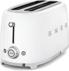 50'S Style Retro Aesthetic 4 Slice Toaster 6 Presets with 2 Extra Wide Slots, White