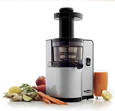 VSJ843QS Vertical Masticating 43 RPM Compact Cold Press Juicer Machine with Automatic Pulp Ejection, 150-Watt, Silver