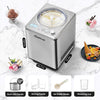 Ice Cream Maker with Compressor, Automatic Ice Cream Machine - No Pre Freezing, 2.5L Gelato Machine and Icecream Maker with 3 Modes, LCD Digital Display & Timer, 2H Keep Cool, Stainless Steel