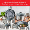 Spirit 3-Ply 10-Pc Stainless Steel Ceramic Nonstick Pots and Pans Set, Dutch Oven, Fry Pan