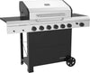 Premium 6-Burner Propane Gas Grill with Side Burner, 66,000 Btus, Perfect for Outdoor Cooking & Grilling, Patio, Tailgating, Bbqs, Silver and Black, 720-0983C