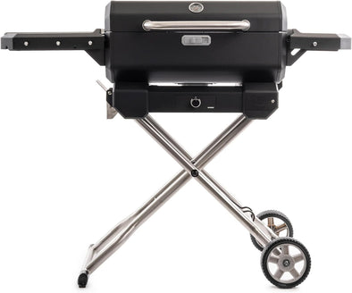 ® Electric Portable Charcoal Grill and Smoker with Steadytemp Analog Temperature Control, Collapsible Cart and 200 Cooking Square Inches in Black, Model MB20040722