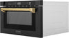 Autograph Edition 24" 1.2 Cu. Ft. Built-In Microwave Drawer in Black Stainless Steel and Polished Gold Accents