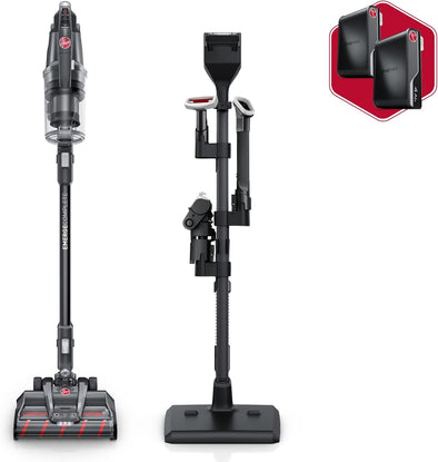 ONEPWR Windtunnel Emerge Complete Cordless Lightweight Stick Vacuum with All-Terrain Dual Brush Roll, 2 Batteries Included, BH53654VE, Black