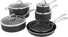 Made in Italy, Granitium Notte 10-Piece Nonstick Cookware Set, Black