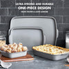 Paris Pro Hard Anodized Healthy Ceramic Nonstick & Premiere Ovenware Healthy Ceramic Nonstick 4-Piece Warp-Free Bakeware Set, Rectangular and Square Baking Pan, Quarter/Half Sheet