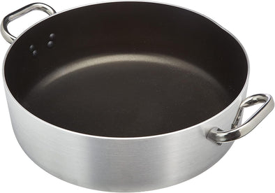 ALSA106S36 Professional Aluminium Anti-Adherent Casserole Pot 3 Mm. Thick with 2 Handles, Diameter-36 Cm, Silver