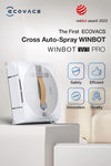 Winbot W1 Pro Window Cleaning Robot, Intelligent Cleaning with Dual Cross Water Spray Technology, Win SLAM 3.0 Path Planning, 2800Pa Suction Power, Edge Detection Technology, App Control,Grey