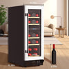 26 Bottles Wine Celler, 15 Inch Compressor Wine Cooler with Dual Zone, Built-In or under Counter, 41-64°F Digital Touchscreen, Triple-Layer Glass, Wine Fridge in Cabinet