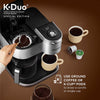 K-Duo Maker Single Serve and 12-Cup Carafe Drip Coffee Brewer, Silver