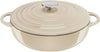 LOV Enamelled Cast Iron Shallow Casserole Dish with Lid, 28Cm, 3.8L, Dutch Oven, All Hob Types, Cast Iron Pot, Cooking Pots, Dishwasher Safe, Cream, E2597204