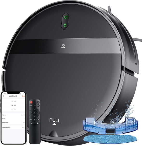 Robot Vacuum and Mop Combo with App/Voice Control, Robot Vacuums Cleaner and Mop 2 in 1, Robotic Vacuum Tangle-Free, Daily Schedule, Vacuum Robot Cleaner and Mop Combo for Home