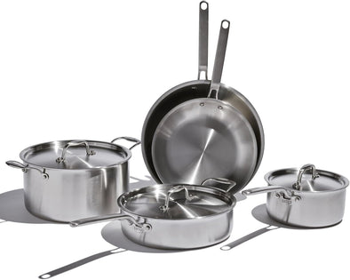 X Eater 8 Piece Core Set | Made in USA | 5 Ply Fully Clad Stainless Steel Cookware Set | Stay Cool Handle Design | Induction Cookware Set | Non Toxic Cookware Set | Cook like an Eater