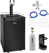 Beer Kegerator, Dual Tap Draft Beer Dispenser, Full Size Keg Refrigerator with Shelves, CO2 Cylinder, Drip Tray & Rail, 32°F- 50°F Temperature Control, Holds 1/6, 1/4, 1/2 Barrels, 152L,Black