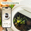 Kitchen Composter, 4L Electric Composter for Kitchen 5 Modes Weight-Based Smart Compost Bin with App Odorless Auto-Cleaning Food Waste Compost Machine Indoor, White