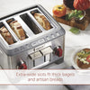 4-Slice Extra-Wide Slot Toaster with Shade Selector, Bagel and Defrost Settings, Red Knob, Stainless Steel (WGTR154S)