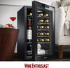 24-Bottle Compressor Wine Cooler with Upright Bottle Storage - Freestanding Wine Refrigerator with Digital Touchscreen and LED Temperature Display